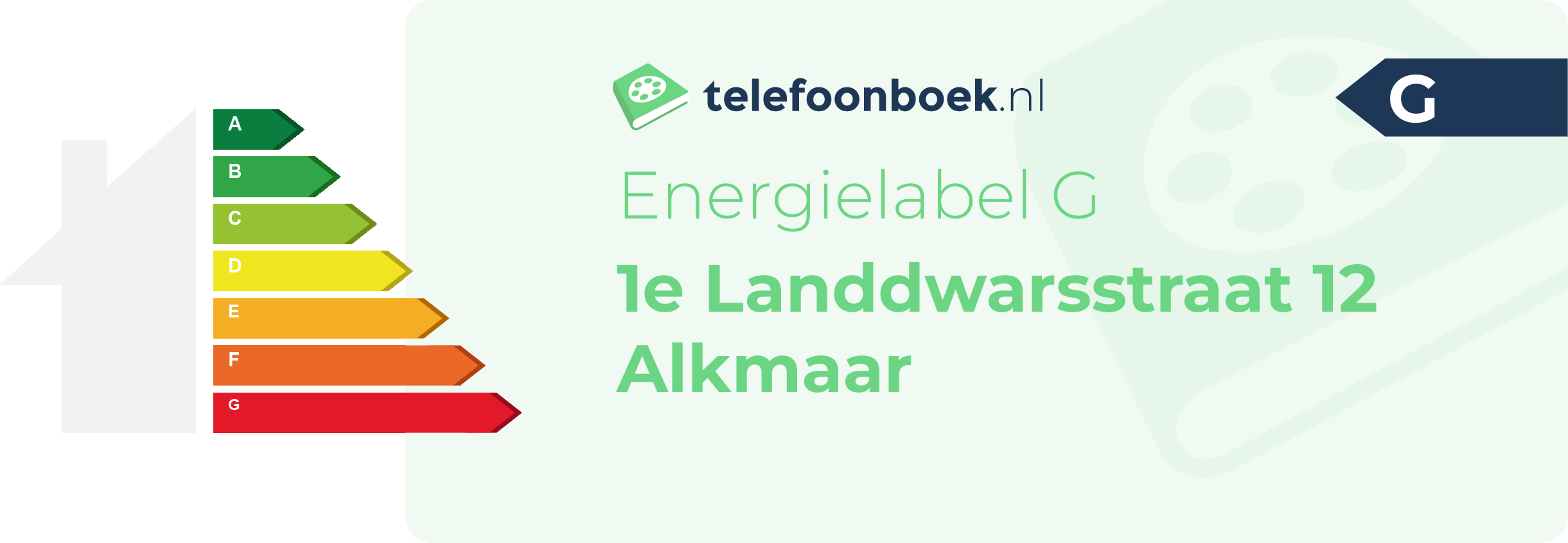 Energielabel 1e Landdwarsstraat 12 Alkmaar