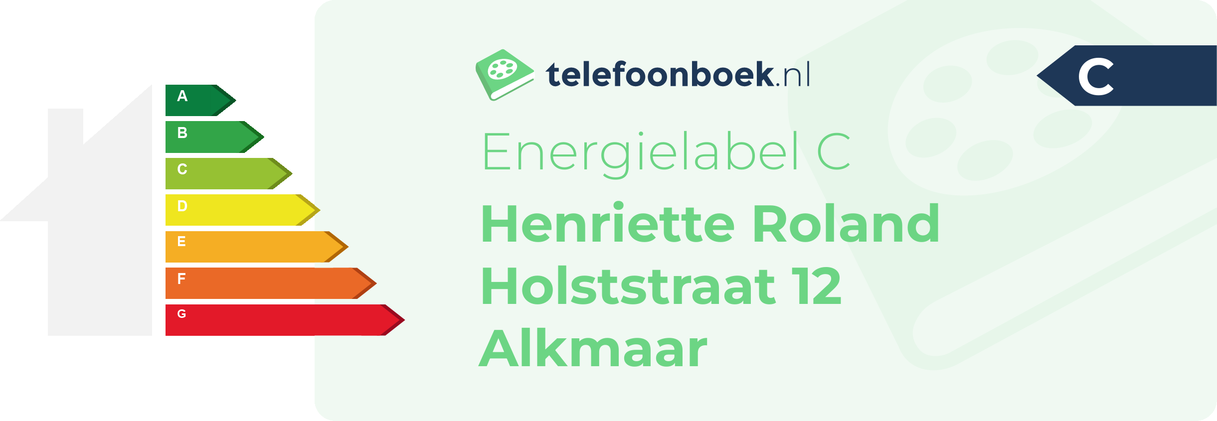 Energielabel Henriette Roland Holststraat 12 Alkmaar