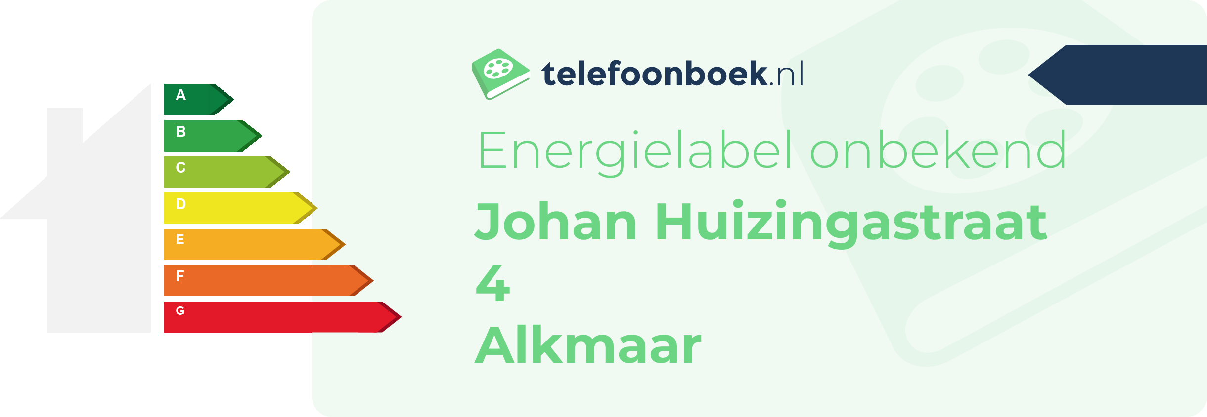 Energielabel Johan Huizingastraat 4 Alkmaar