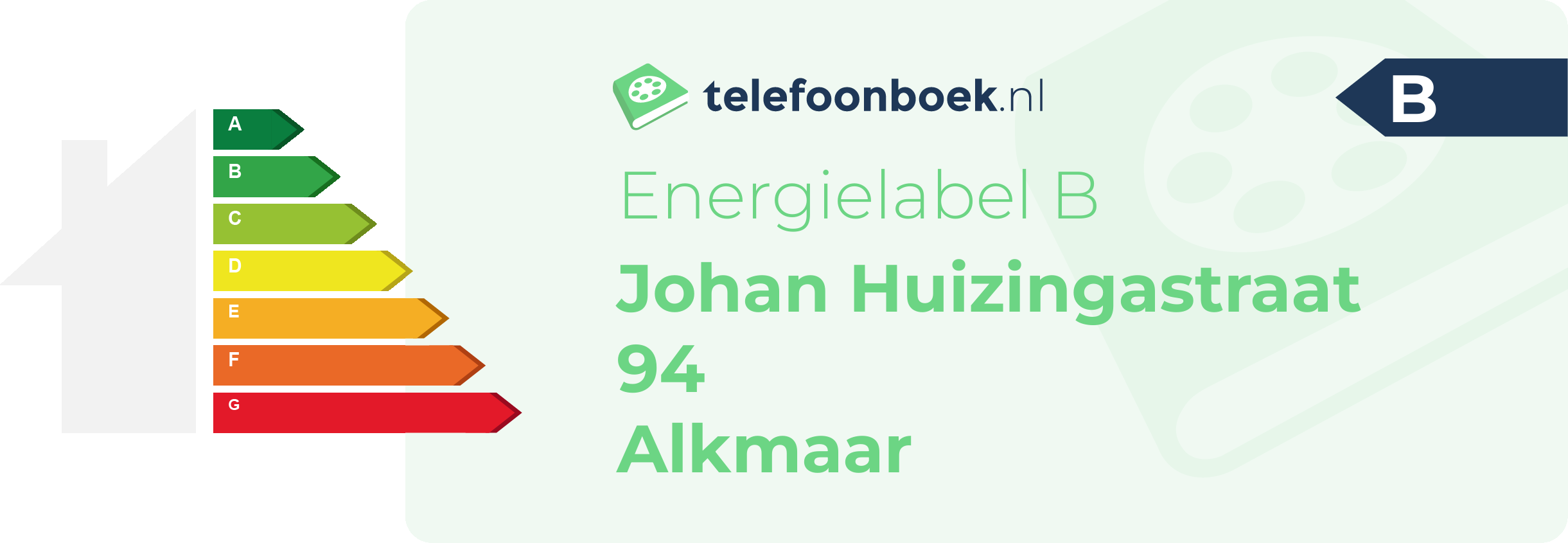 Energielabel Johan Huizingastraat 94 Alkmaar