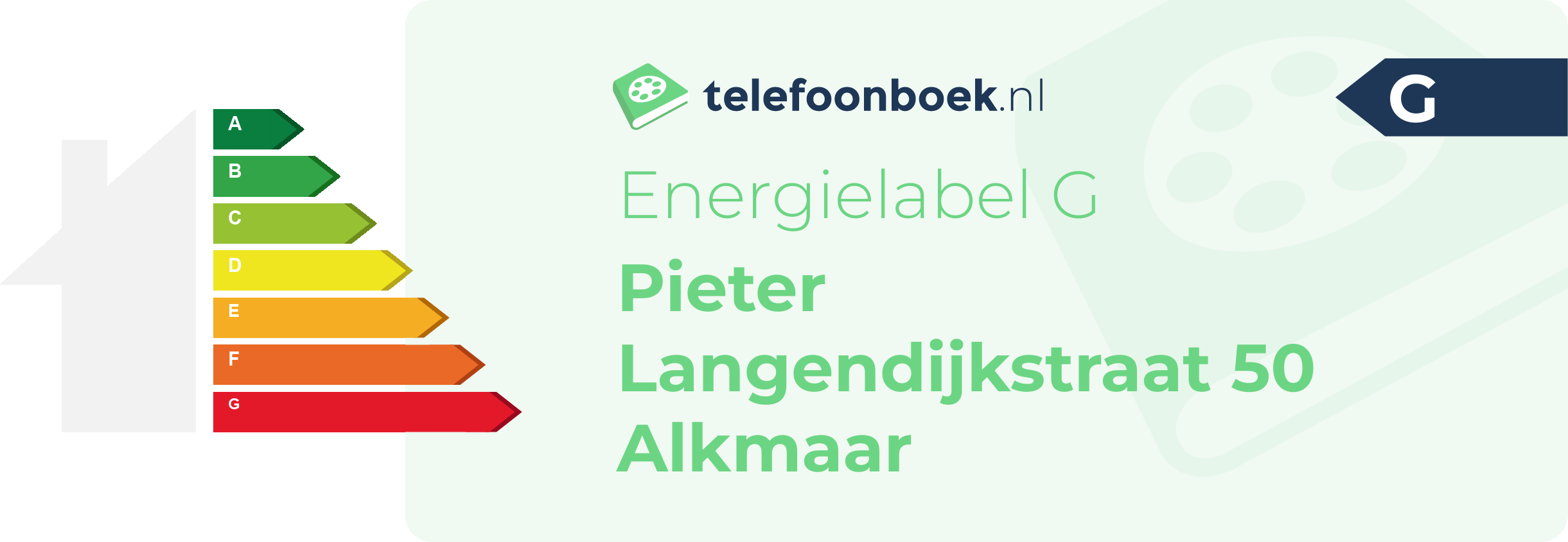 Energielabel Pieter Langendijkstraat 50 Alkmaar