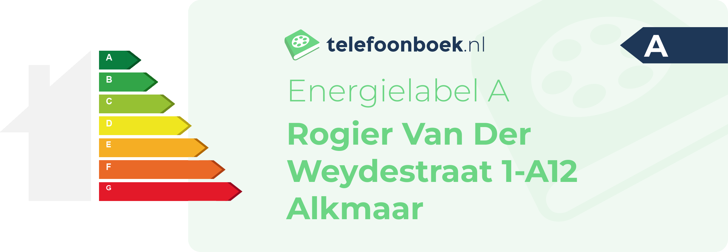Energielabel Rogier Van Der Weydestraat 1-A12 Alkmaar