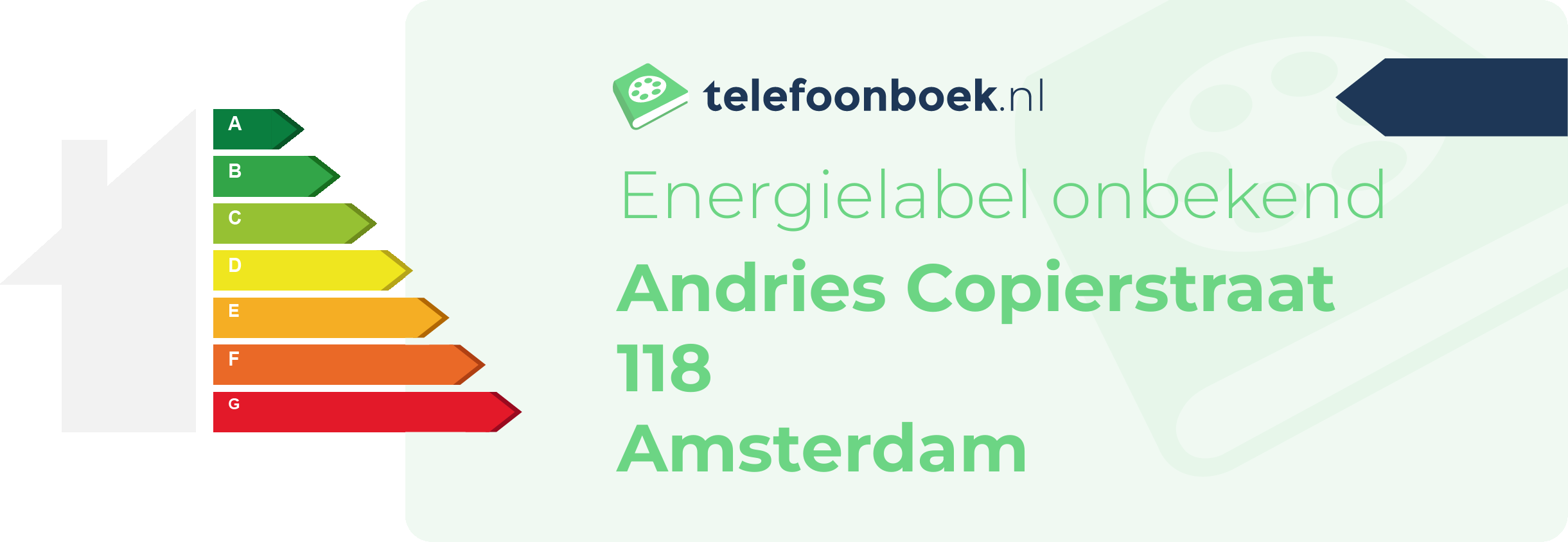 Energielabel Andries Copierstraat 118 Amsterdam