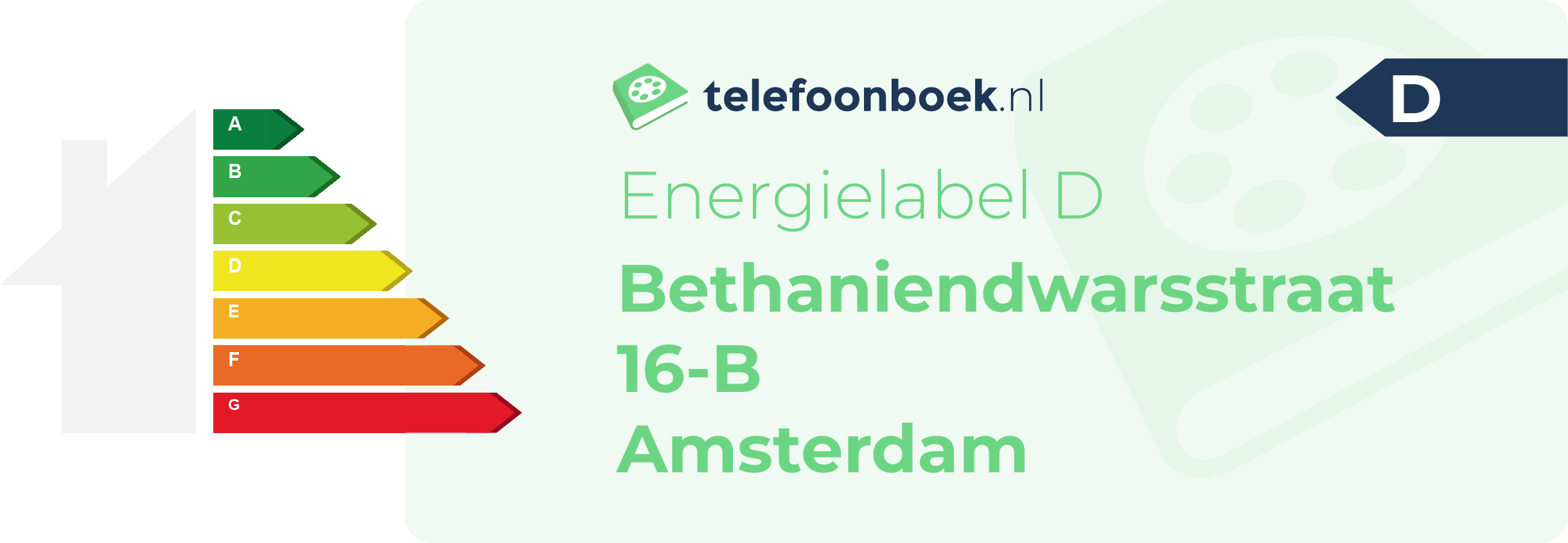 Energielabel Bethaniendwarsstraat 16-B Amsterdam