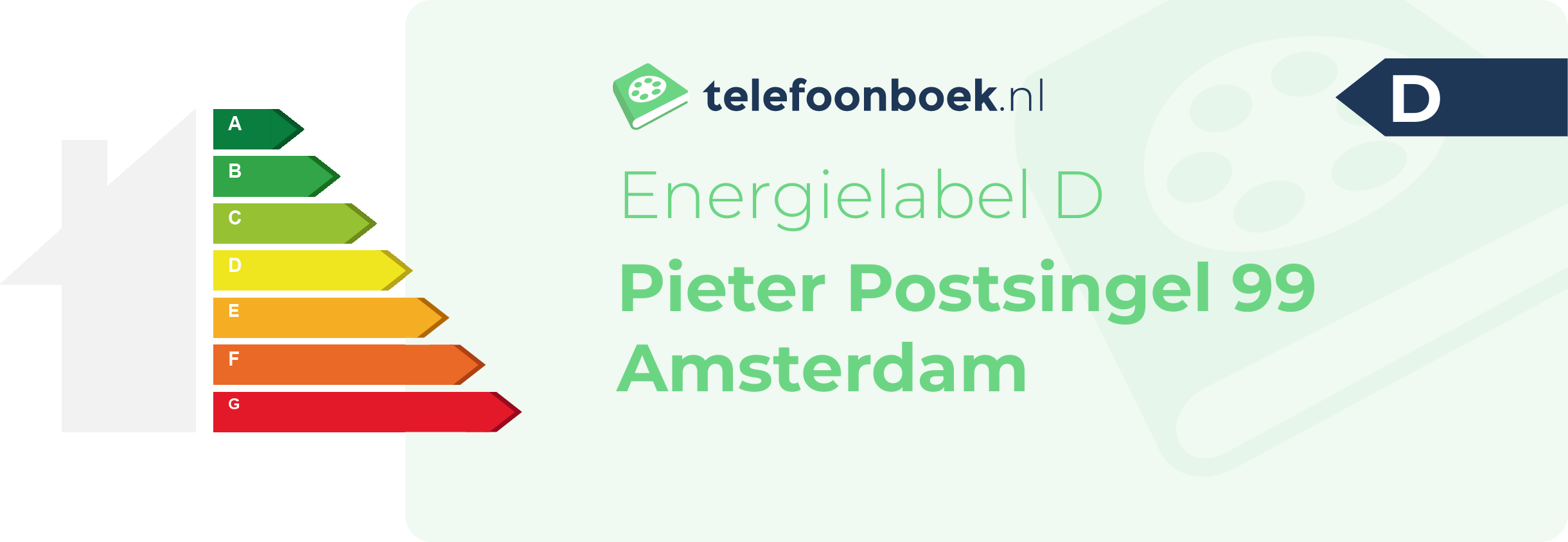 Energielabel Pieter Postsingel 99 Amsterdam