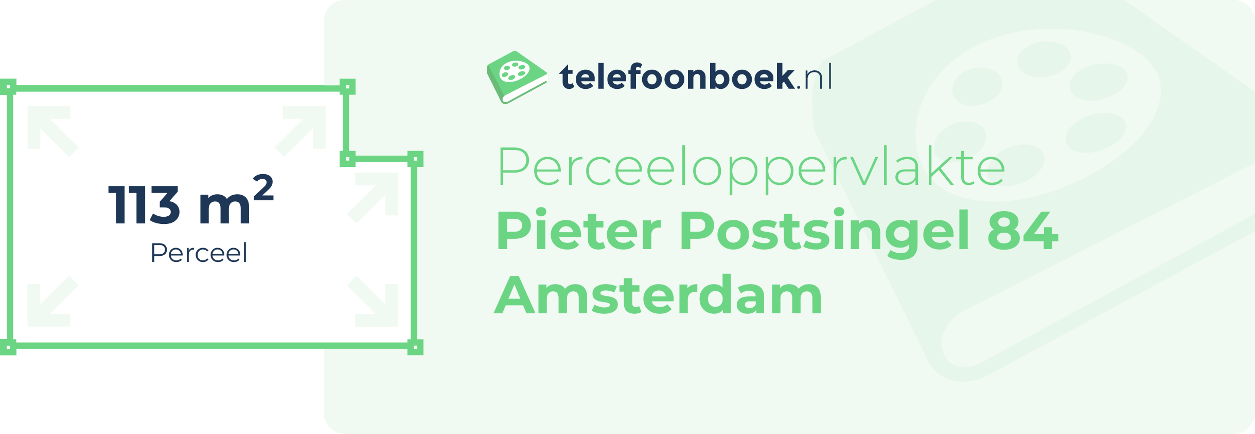 Perceeloppervlakte Pieter Postsingel 84 Amsterdam