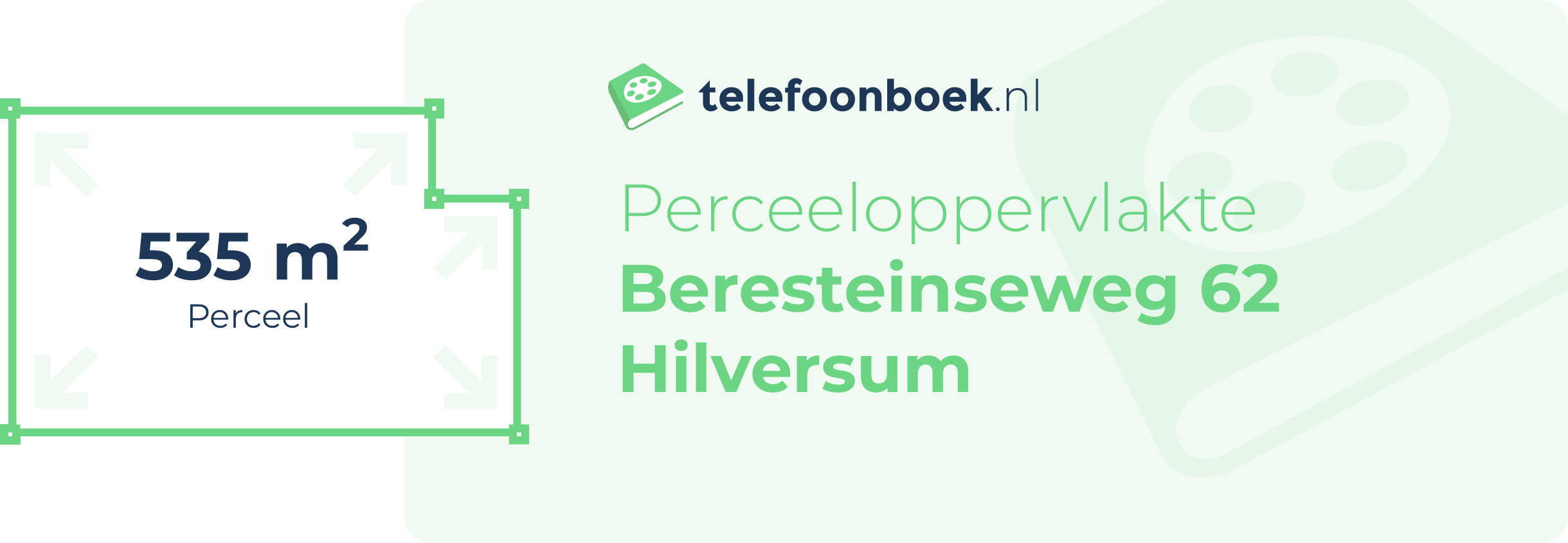 Perceeloppervlakte Beresteinseweg 62 Hilversum