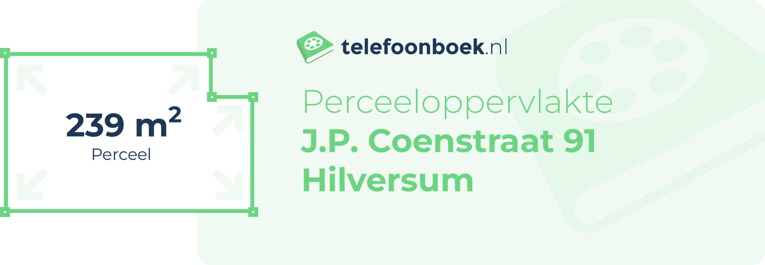 Perceeloppervlakte J.P. Coenstraat 91 Hilversum