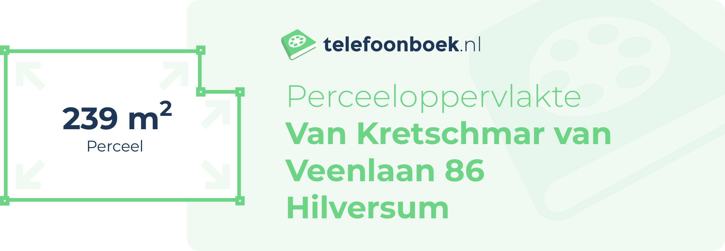 Perceeloppervlakte Van Kretschmar Van Veenlaan 86 Hilversum