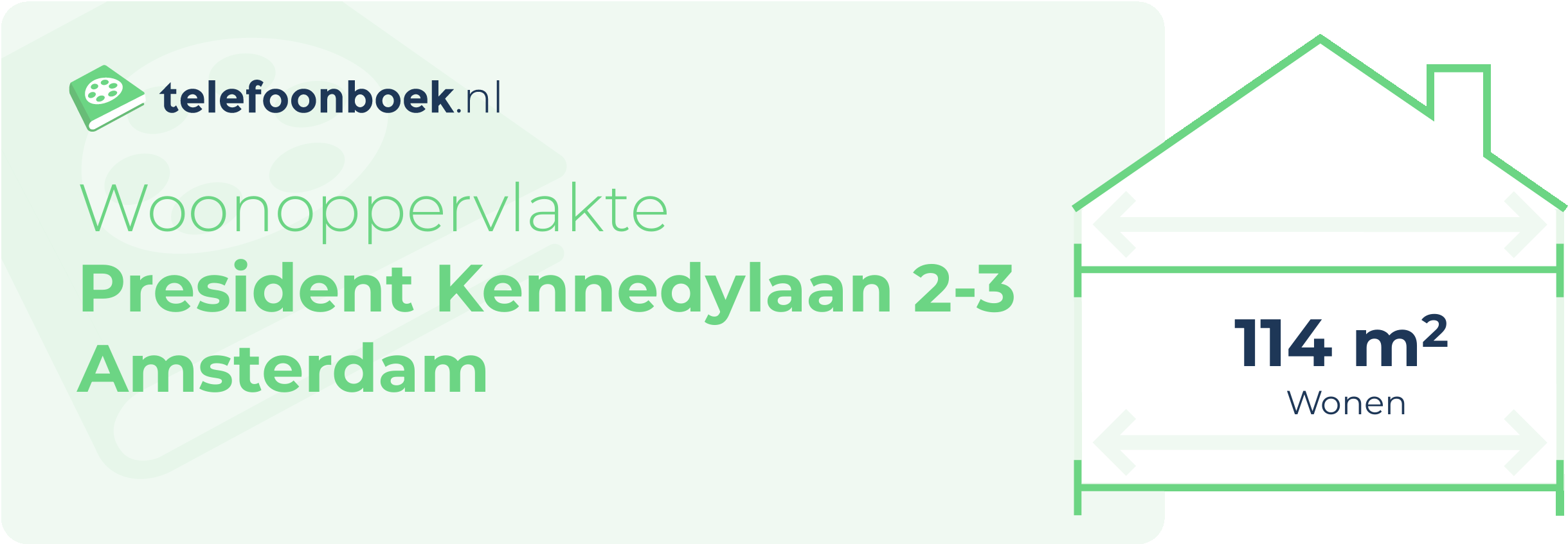 Woonoppervlakte President Kennedylaan 2-3 Amsterdam