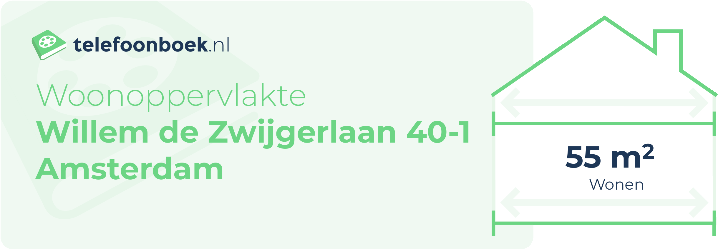 Woonoppervlakte Willem De Zwijgerlaan 40-1 Amsterdam