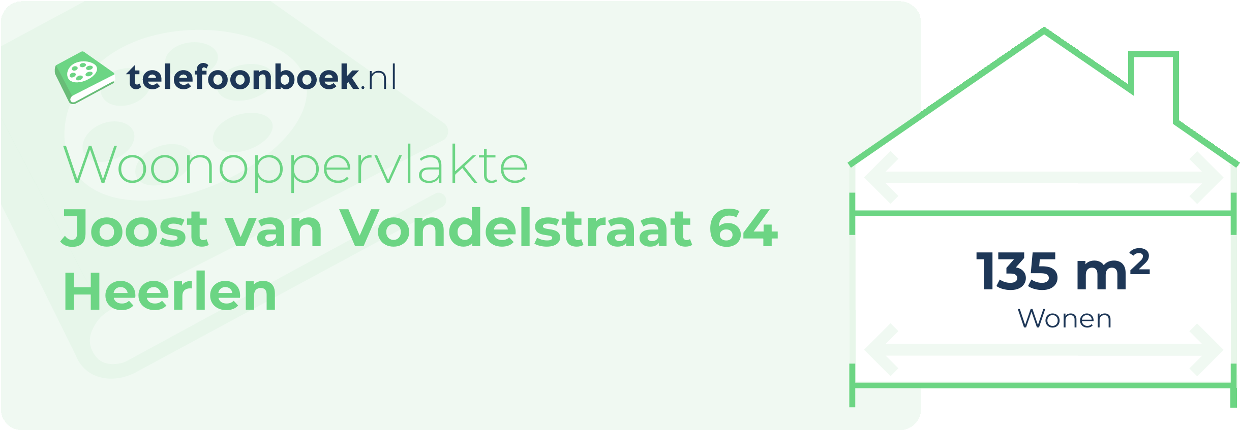 Woonoppervlakte Joost Van Vondelstraat 64 Heerlen