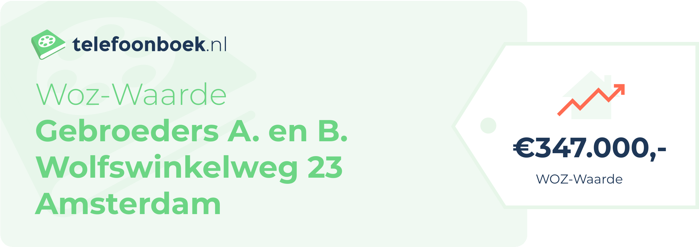 WOZ-waarde Gebroeders A. En B. Wolfswinkelweg 23 Amsterdam